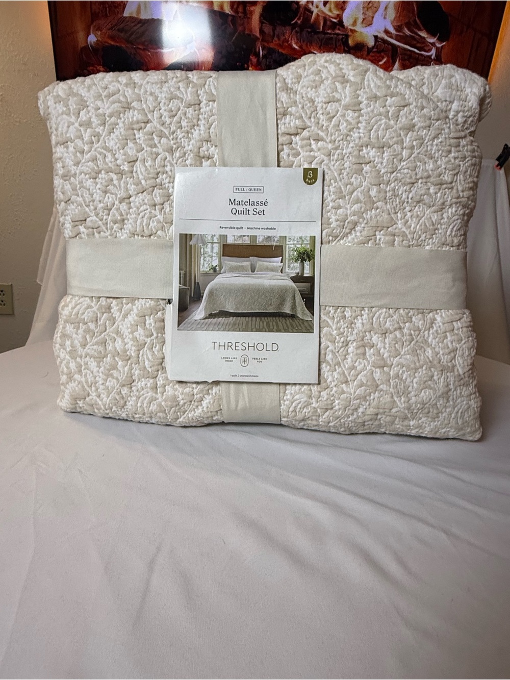 Threshold Matelassé Quilt Set - Off-White Cream